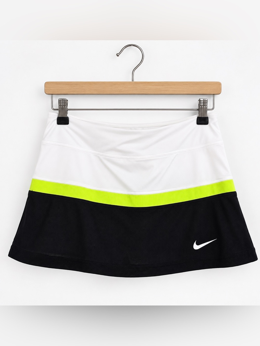 Nike 2015 Court Dri-Fit Tennis Skort Womens Size M Black White Volt 620846-101